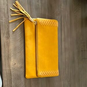 Yellow Tassel Clutch
